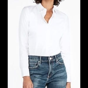 Fitted long sleeve essential shirt bodysuit